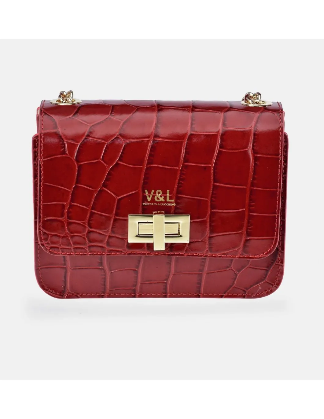 Victorio & Lucchino bolso de bandolera con solapa para Mujer en piel grabado coco