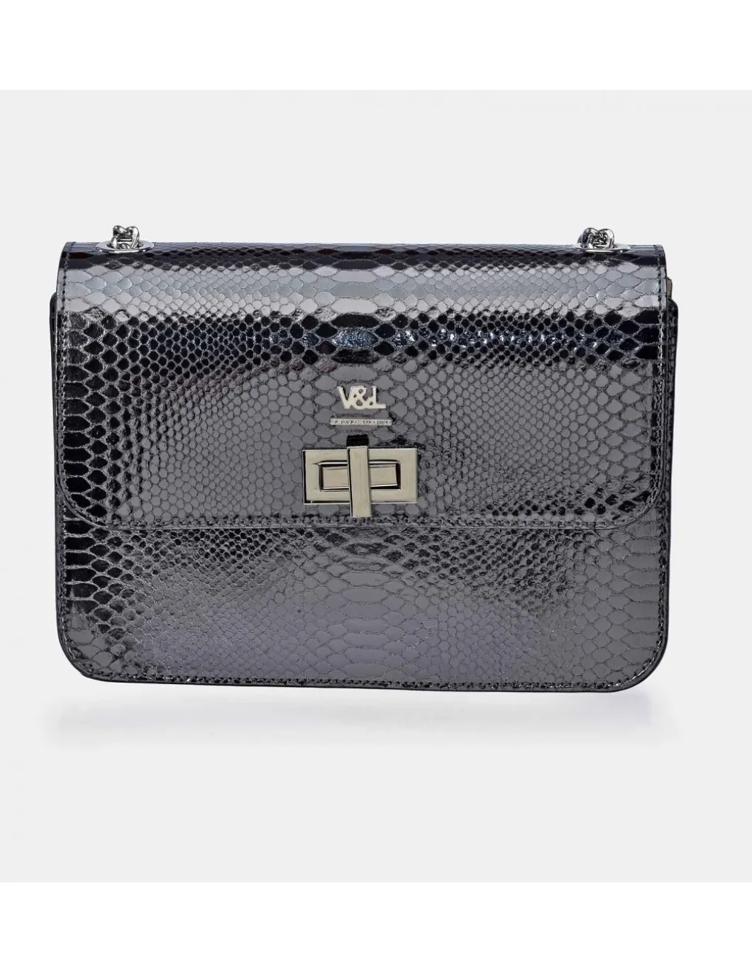Victorio & Lucchino Bolso metalizado bandolera para mujer en piel grabada