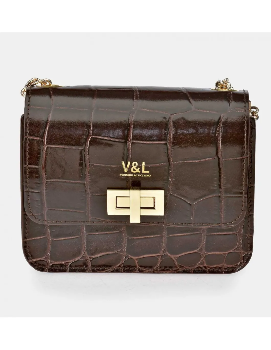 Victorio & Lucchino bolso de bandolera con solapa para Mujer en piel grabado coco