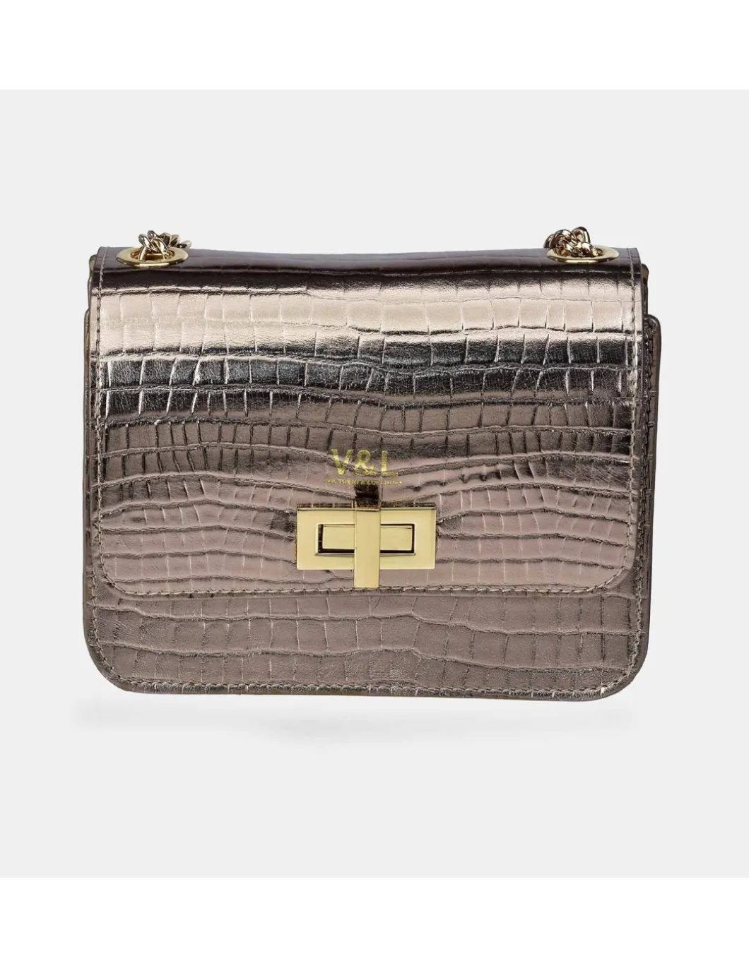 Victorio & Lucchino bolso de bandolera con solapa para Mujer en piel grabado coco