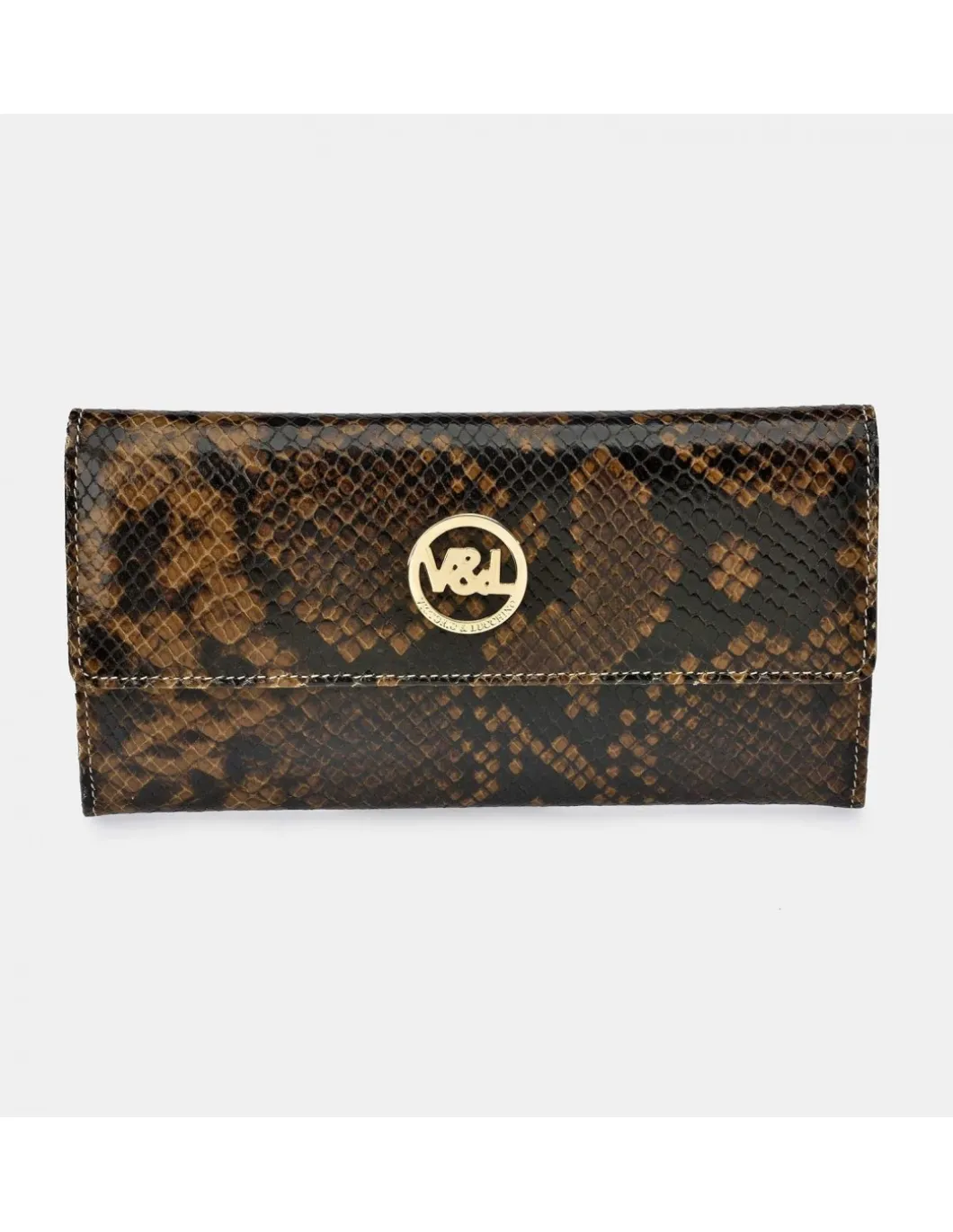Victorio & Lucchino Monedero billetero mujer grande piel animal print con solapa