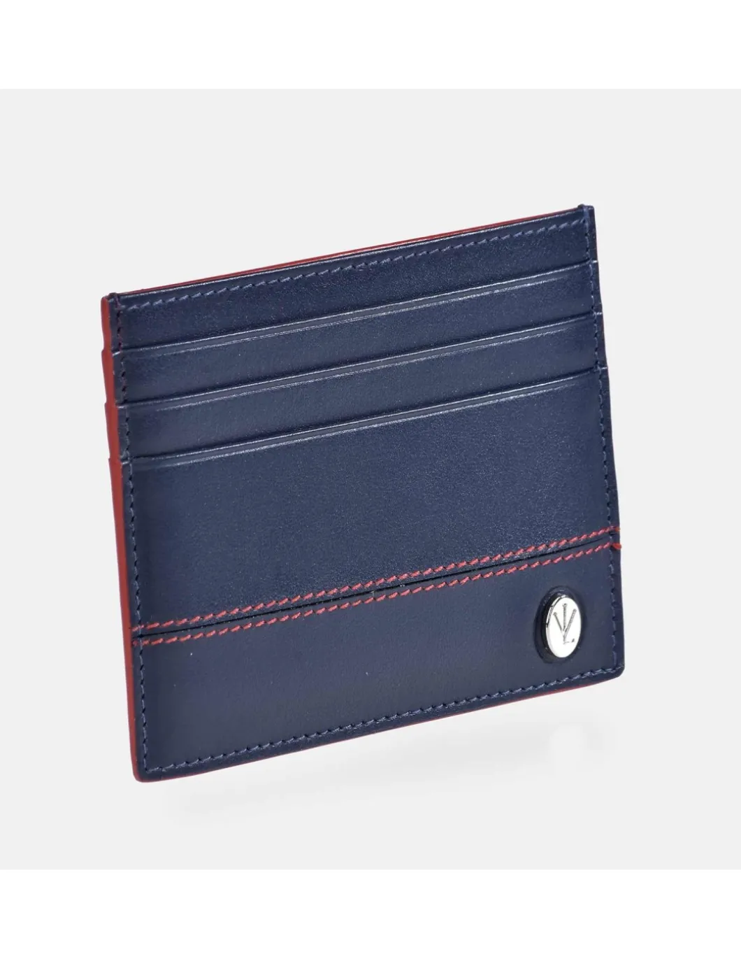 Victorio & Lucchino Tarjetero plano para hombre en piel colores combinada