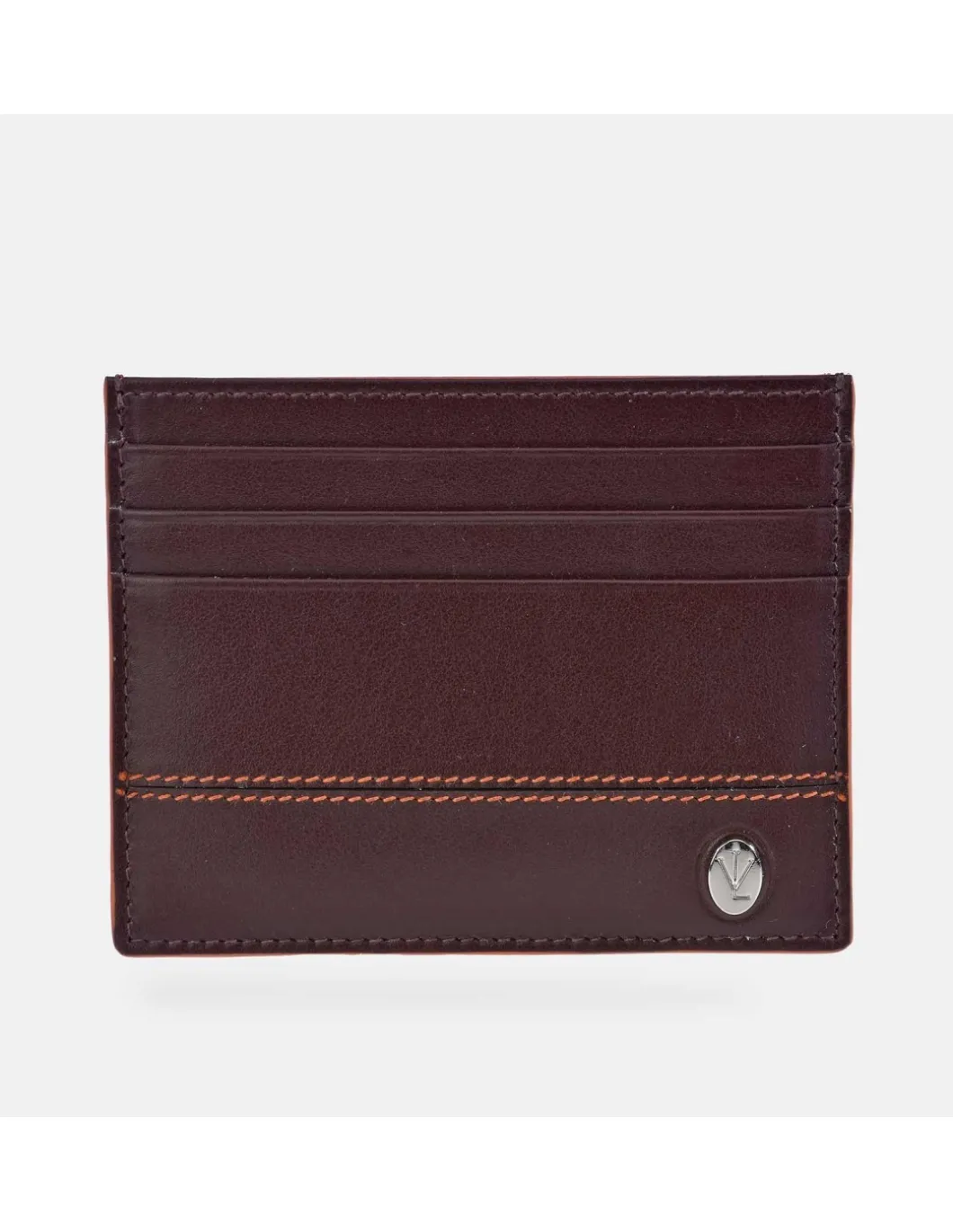 Victorio & Lucchino Tarjetero plano para hombre en piel colores combinada