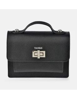 YANKO bolso bandolera con asa de mano y solapa para mujer en piel Grano