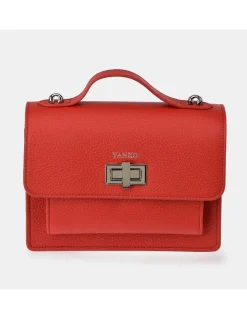 YANKO bolso bandolera con asa de mano y solapa para mujer en piel Grano