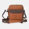 YANKO bolso de cruzar para hombre en piel con bandolera en Nylon