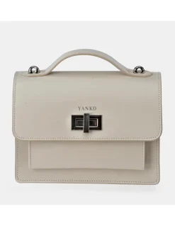YANKO bolso de mano para mujer piel lisa con solapa y bandolera