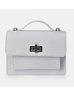 YANKO bolso de mano para mujer piel lisa con solapa y bandolera