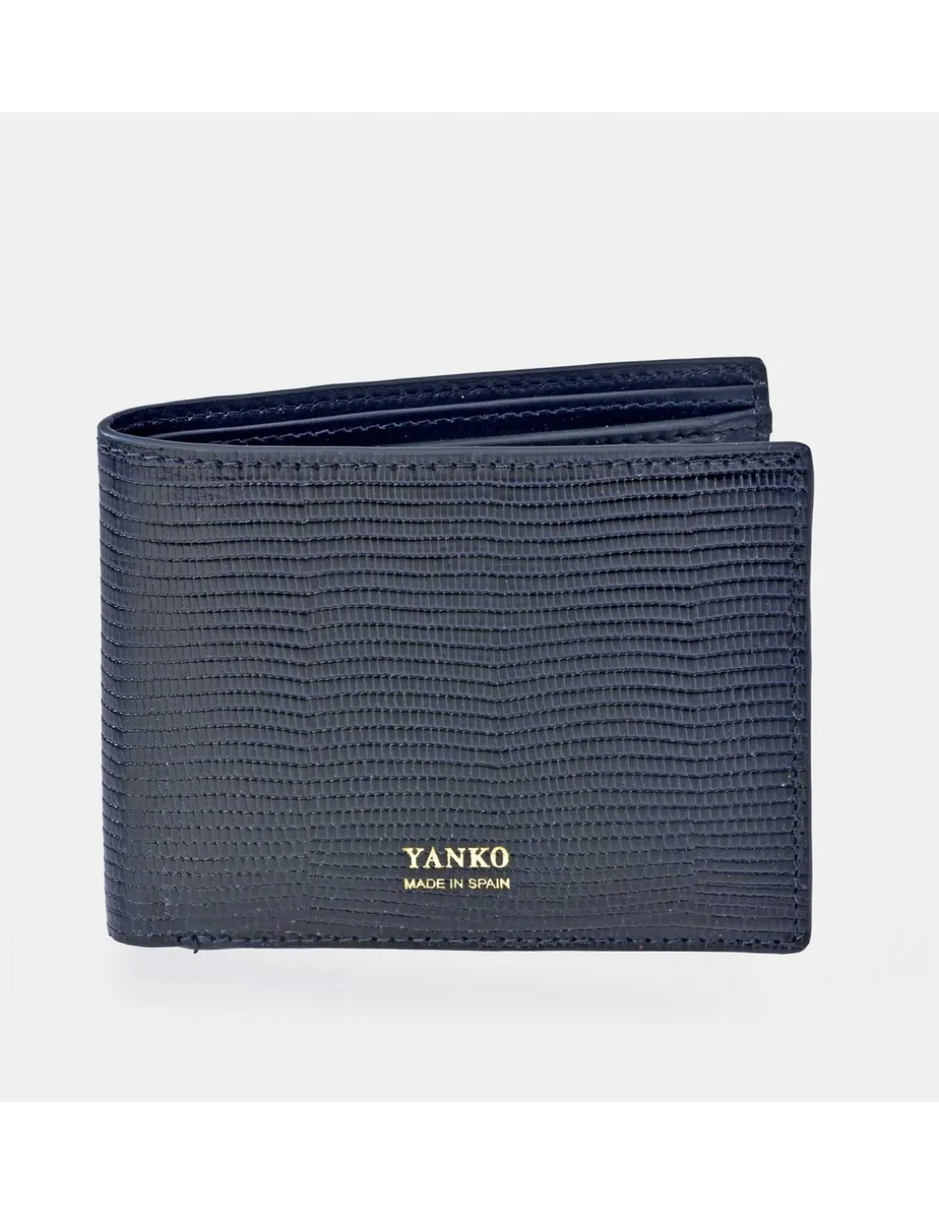 YANKO Cartera americano piel con monedero para hombre grabado raya