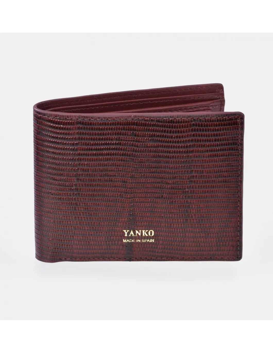 YANKO Cartera americano piel con monedero para hombre grabado raya