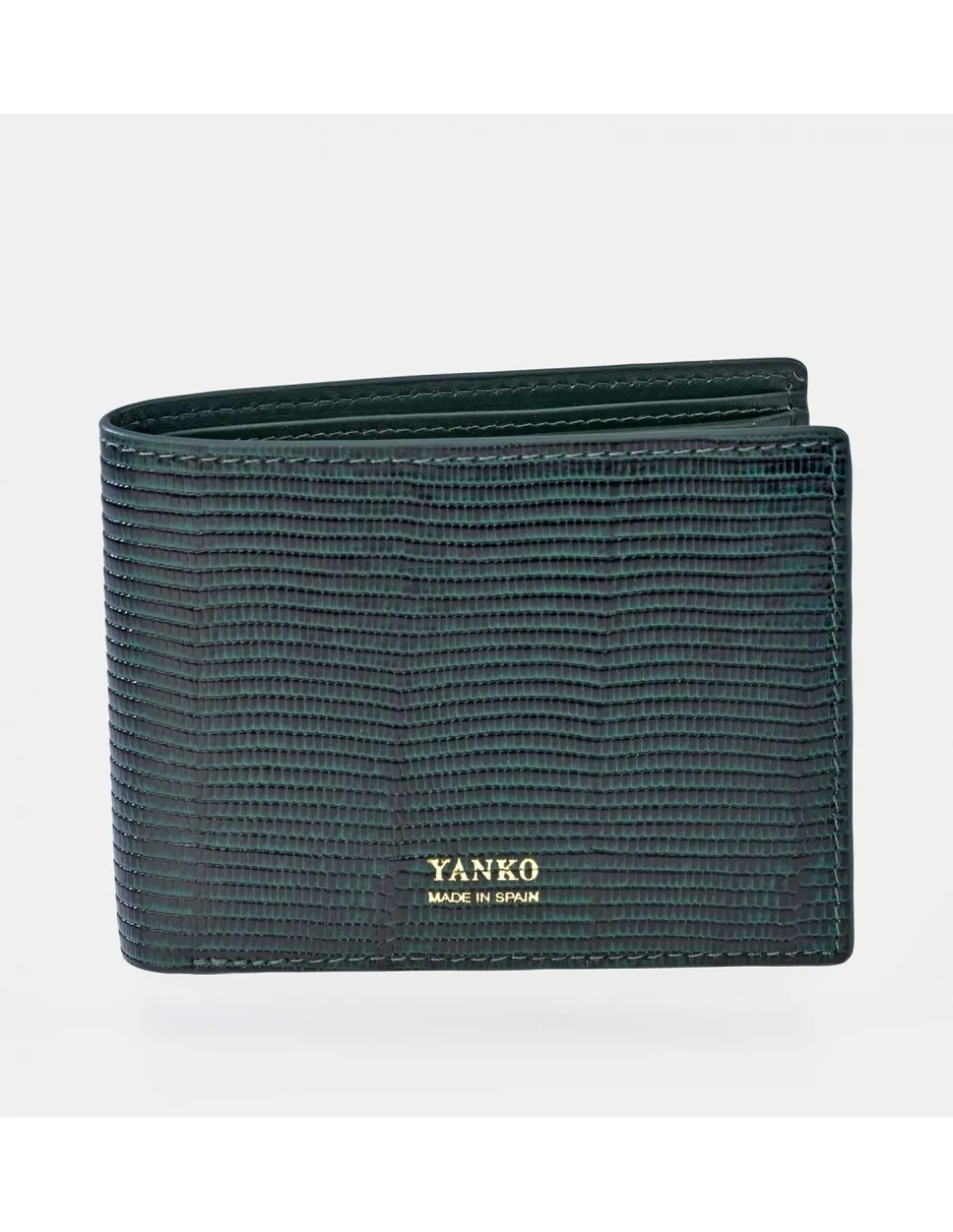 YANKO Cartera americano piel con monedero para hombre grabado raya