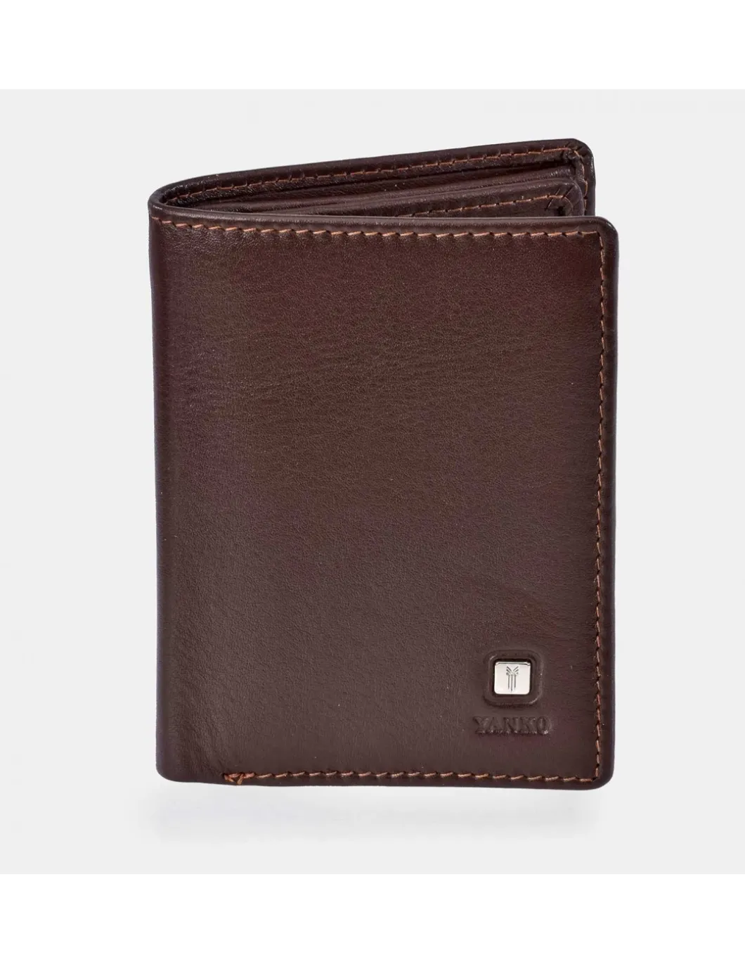 YANKO Cartera compacta para hombre en piel suave