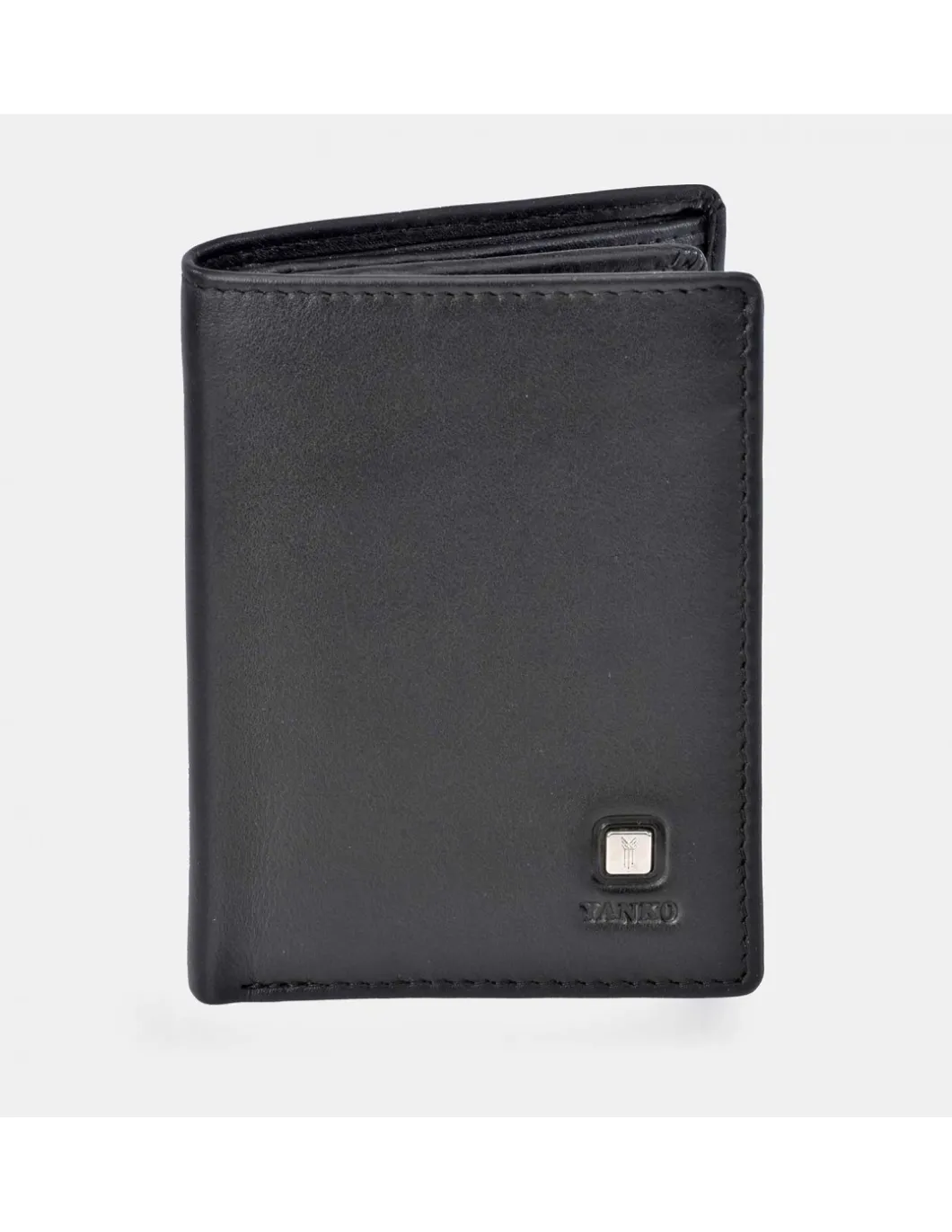 YANKO Cartera compacta para hombre en piel suave