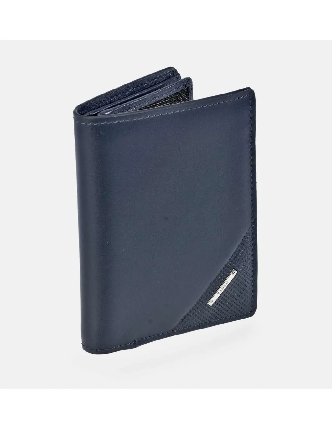 YANKO cartera con tarjetero en piel con aplique para hombre