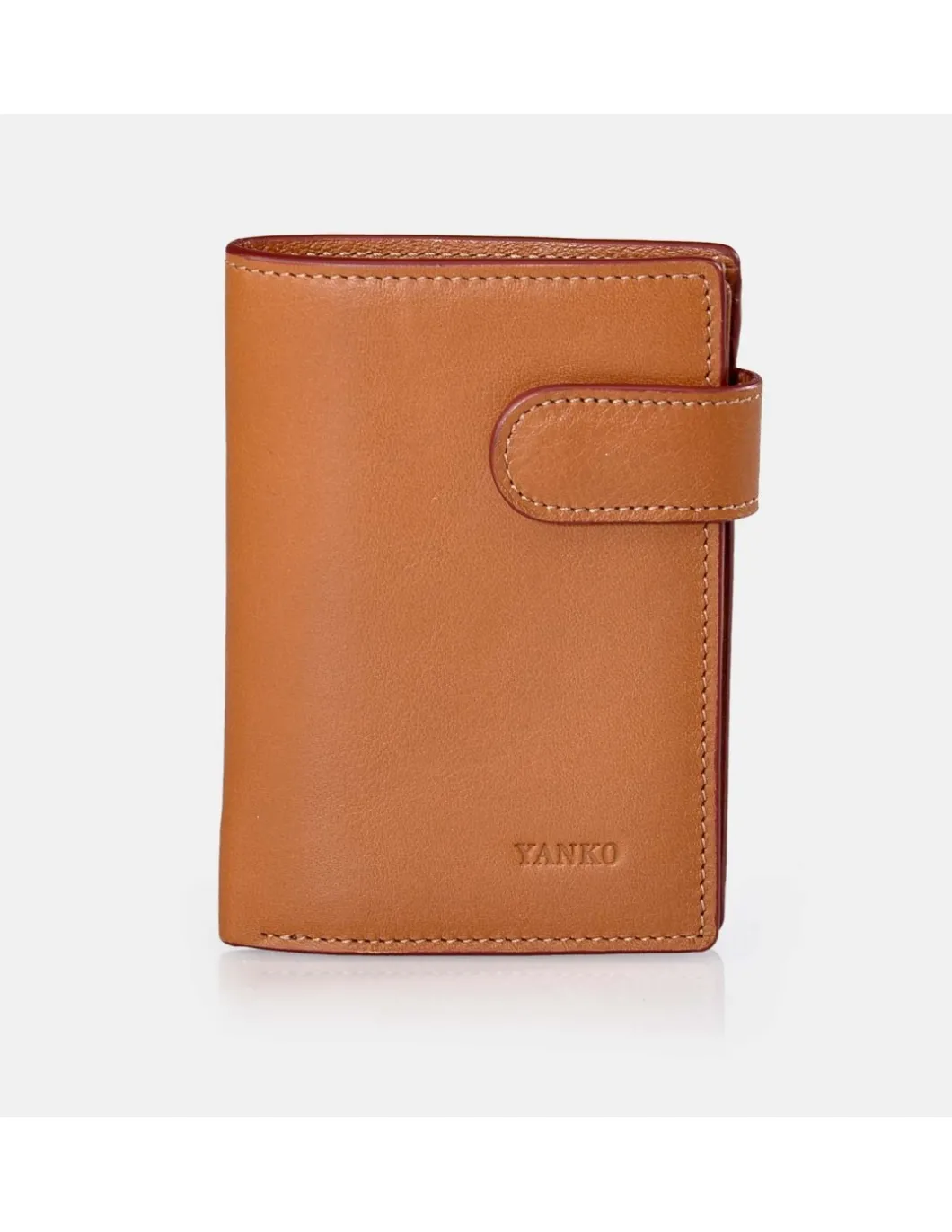 YANKO Cartera de piel colores con cierre y monedero para hombre