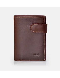 YANKO Cartera de piel colores con cierre y monedero para hombre