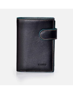 YANKO Cartera de piel colores con cierre y monedero para hombre