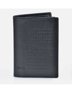 YANKO Cartera de piel para hombre clásica perforada