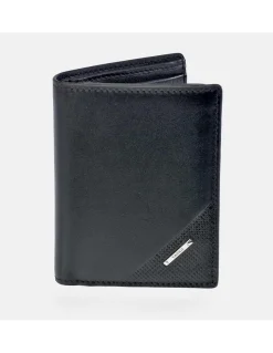 YANKO cartera en piel para hombre con monedero interior y aplique