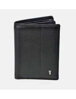 YANKO cartera en piel suave con tarjetero y aplique para hombre