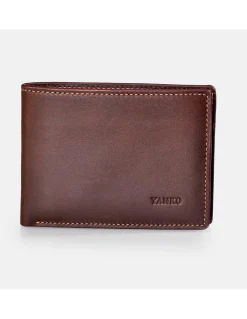 YANKO Cartera pequeña de piel colores tipo americano con monedero para hombre