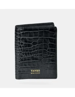YANKO cartera vertical para caballero de piel grabado en Coco