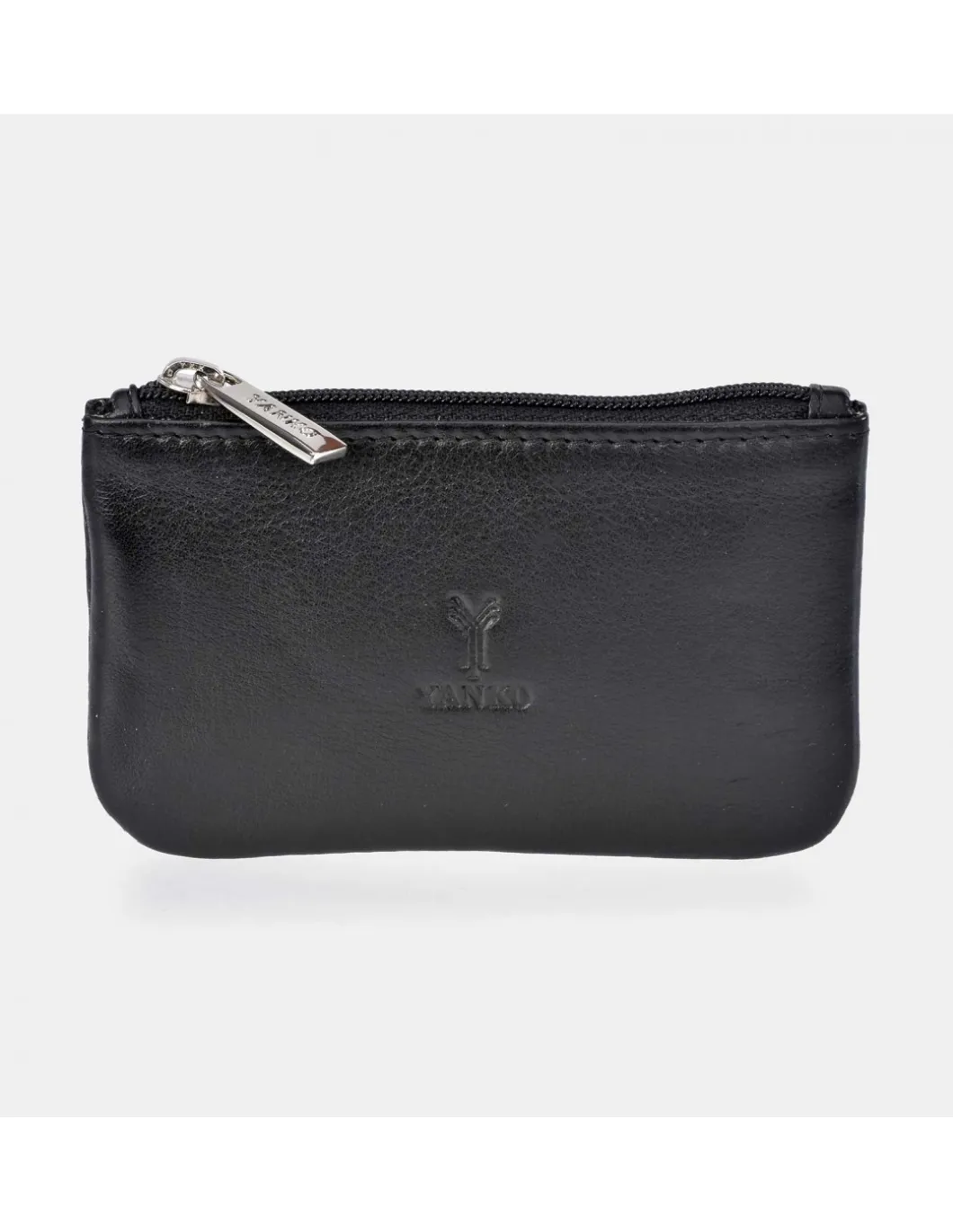 YANKO Monedero para hombre con cremalleras en piel suave