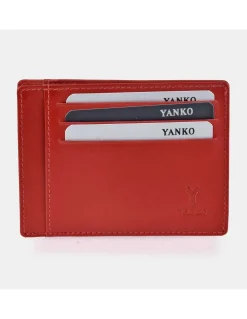YANKO Tarjetero plano grande en piel colores